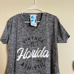 NWT Island Beach Florida Women’s V Neck Grey Heather T Shirt Size XL